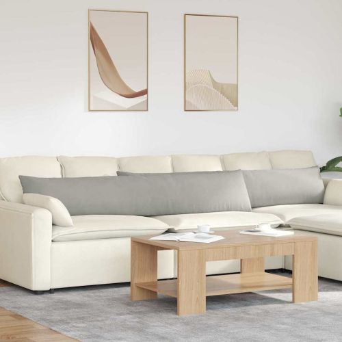 Диван възглавници 2 pcs Светлосиво 200 x 40 см текстил