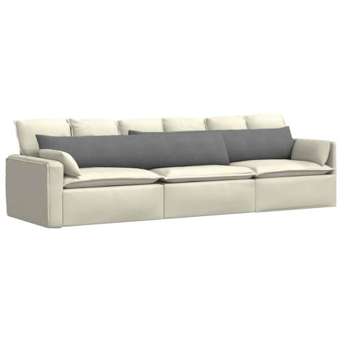 Диван възглавници 2 pcs Тъмен сив 200 x 40 см текстил