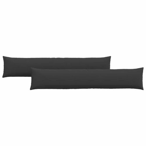 Диван възглавници 2 pcs Черно 200 x 40 см текстил