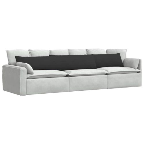 Диван възглавници 2 pcs Черно 200 x 40 см текстил
