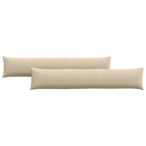 Диван възглавници 2 pcs Крем 200 x 40 см текстил