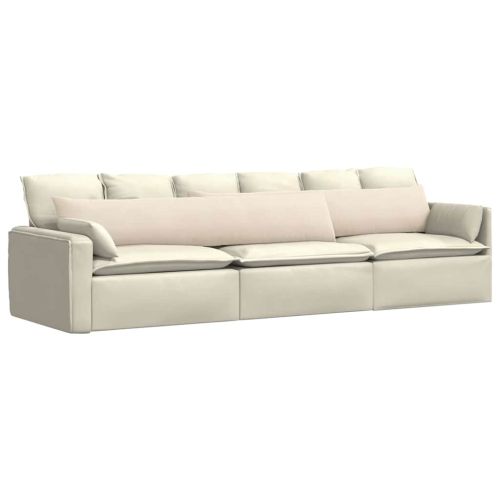 Диван възглавници 2 pcs Бежово 200 x 40 см текстил