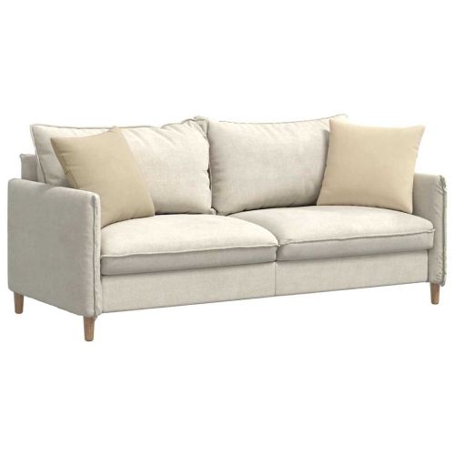 Диван възглавници 2 pcs Крем 45 x 45 cm текстил