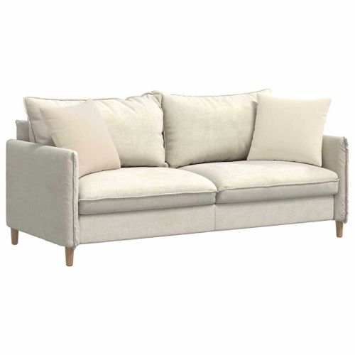 Диван възглавници 2 pcs Бежово 45 x 45 cm текстил