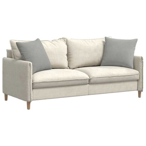 Диван възглавници 2 pcs Светлосиво 50 x 50 cm текстил