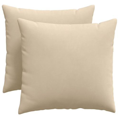 Диван възглавници 2 pcs Крем 50 x 50 cm текстил
