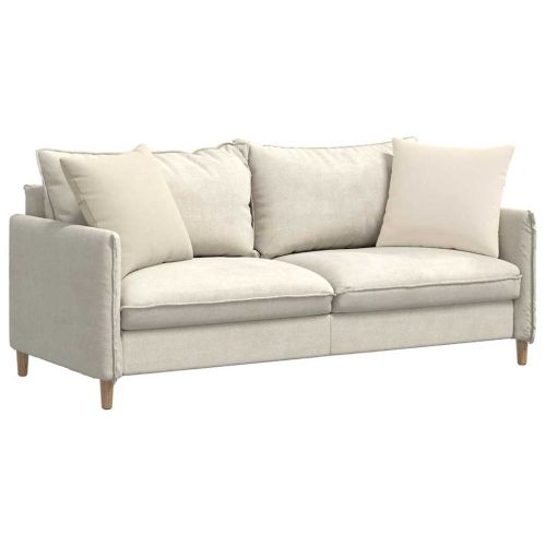 Диван възглавници 2 pcs Бежово 50 x 50 cm текстил