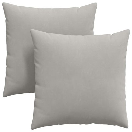 Диван възглавници 2 pcs Светлосиво 60 x 60 cm текстил