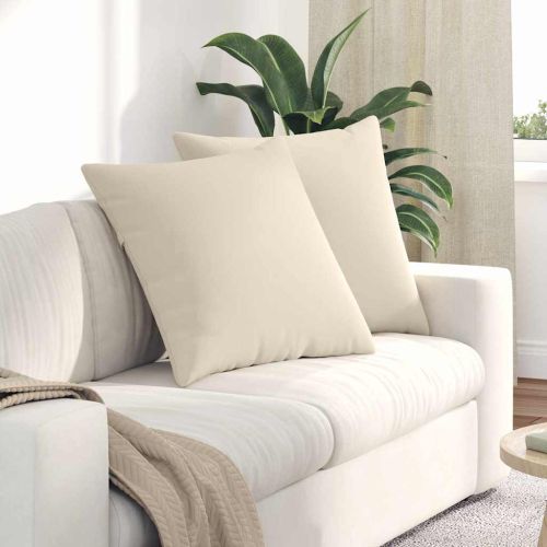 Диван възглавници 2 pcs Бежово 60 x 60 cm текстил