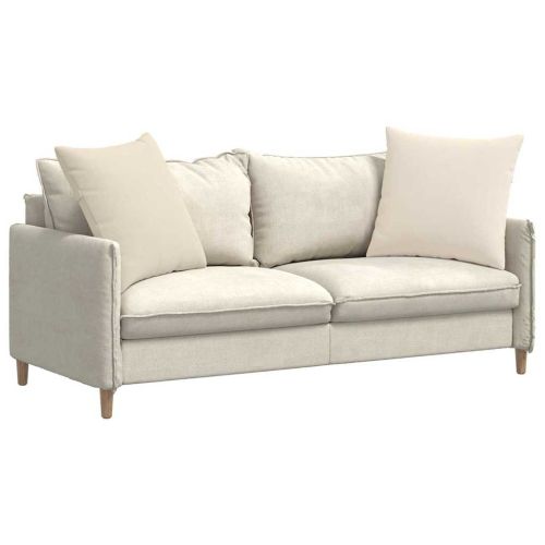 Диван възглавници 2 pcs Бежово 60 x 60 cm текстил