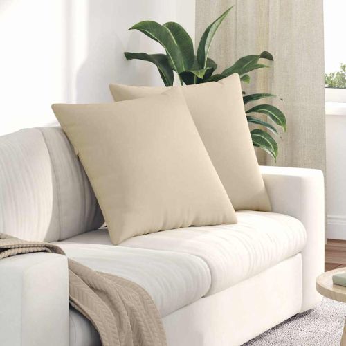 Диван възглавници 2 pcs Крем 80 x 80 cm текстил