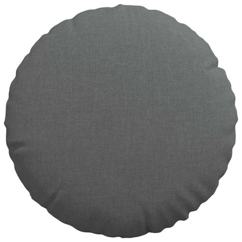 Възглавници за седалки 2 pcs Тъмен сив Ø40 x 13 см текстил