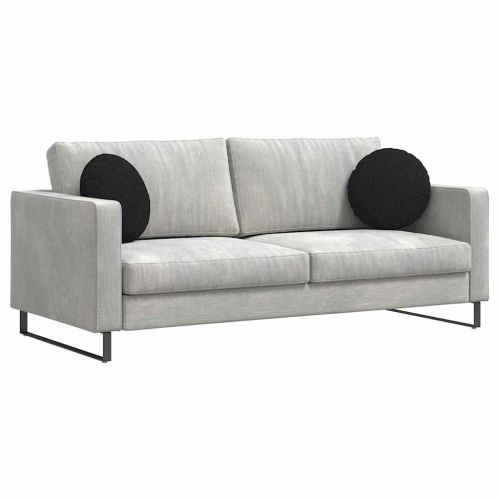 Възглавници за седалки 2 pcs Черно Ø40 x 13 см текстил