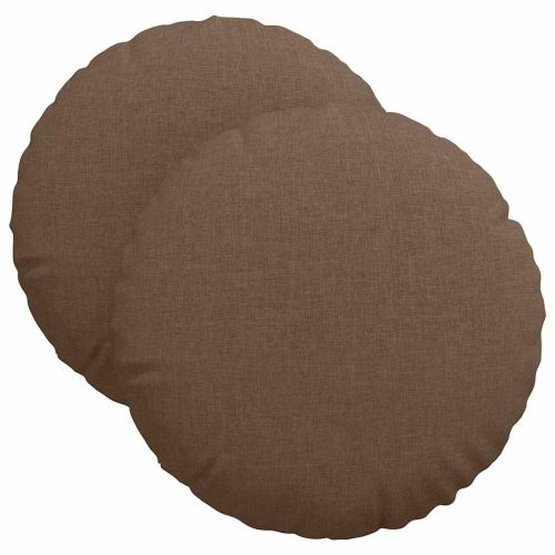 Възглавници за седалки 2 pcs Кафяво Ø40 x 13 см текстил
