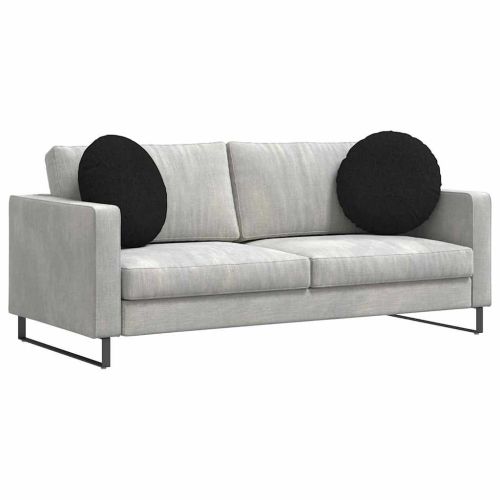 Възглавници за седалки 2 pcs Черно Ø50 x 19 см текстил