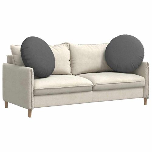 Възглавници за седалки 2 pcs Тъмен сив Ø60 x 21 см текстил