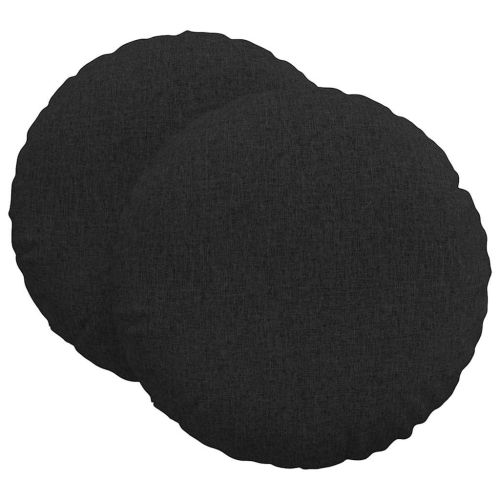 Възглавници за седалки 2 pcs Черно Ø60 x 21 см текстил