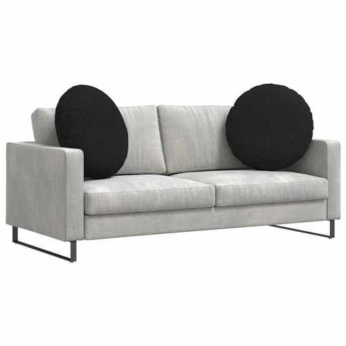 Възглавници за седалки 2 pcs Черно Ø60 x 21 см текстил