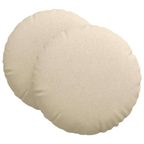 Възглавници за седалки 2 pcs Крем Ø60 x 21 см текстил