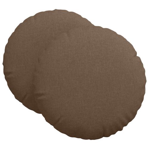 Възглавници за седалки 2 pcs Кафяво Ø80 x 29 см текстил