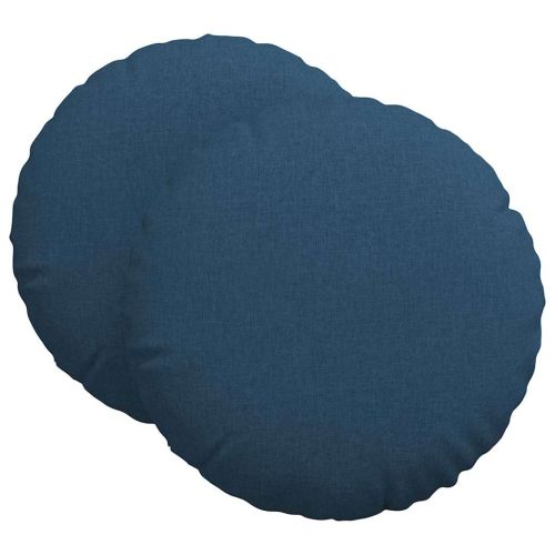 Възглавници за седалки 2 pcs Синьо Ø80 x 29 см текстил