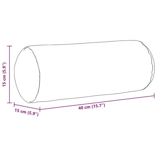 Възглавници валяци 2 pcs Светлосиво Ø 15 x 40 см