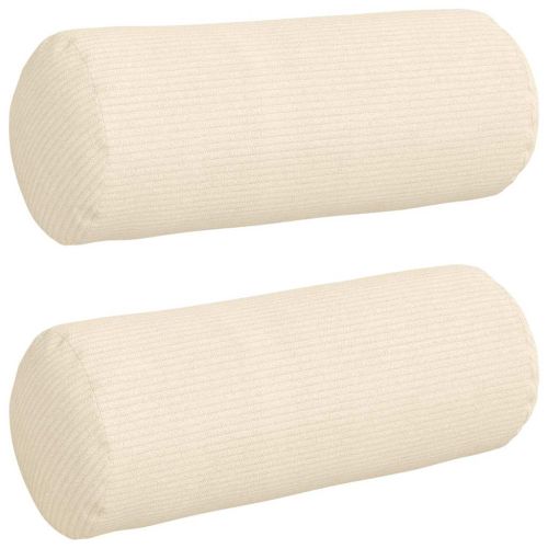 Възглавници валяци 2 pcs Крем Ø 15 x 40 см Кордюрова тъкан