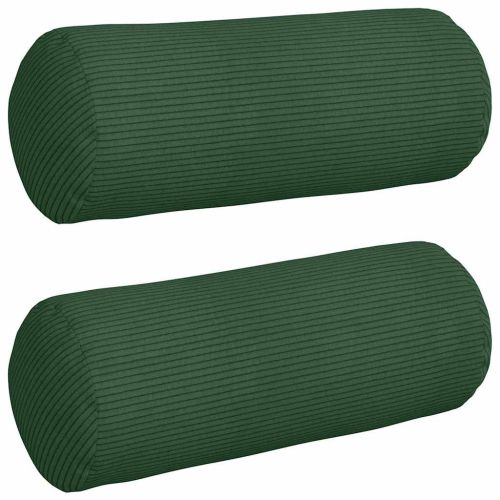 Възглавници валяци 2 pcs Тъмен зелен Ø 15 x 40 см