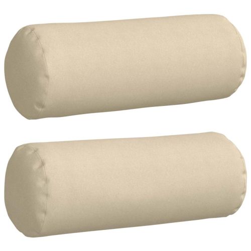 Възглавници валяци 2 pcs Крем Ø 25 x 70 см текстил