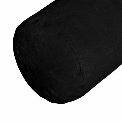 Възглавници валяци 2 pcs Черно Ø 25 x 70 см Микрофибърна тъкан
