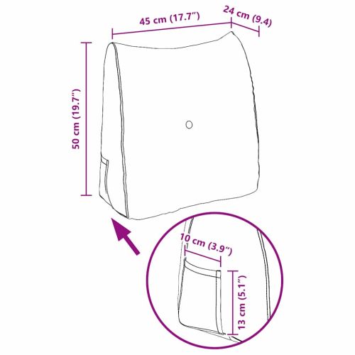 Възглавница за гръб Тъмен зелен 45 x 24 x 50 см текстил