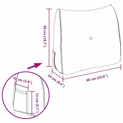 Възглавница за гръб Синьо 60 x 24 x 50 см текстил