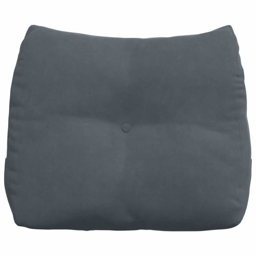 Възглавница за гръб Тъмен сив 60 x 24 x 50 см Кадифе