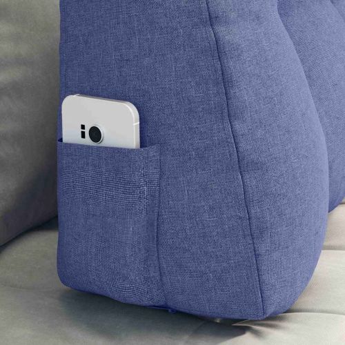 Възглавница за гръб Дънково син 80 x 24 x 50 см текстил