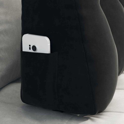 Възглавница за гръб Черно 80 x 24 x 50 см Кадифе