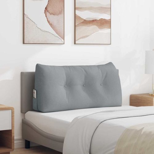 Възглавница за гръб Светлосиво 100 x 24 x 50 см текстил