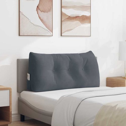Възглавница за гръб Тъмен сив 100 x 24 x 50 см Кадифе