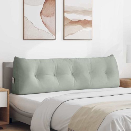 Възглавница за гръб Светлосиво 160 x 24 x 50 см Кадифе