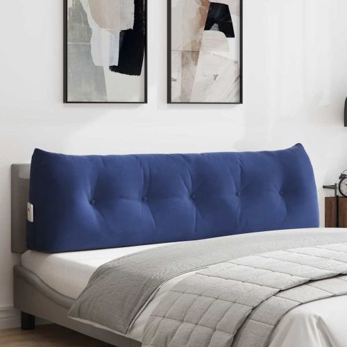 Възглавница за гръб Полицейско синьо 160 x 24 x 50 см Кадифе