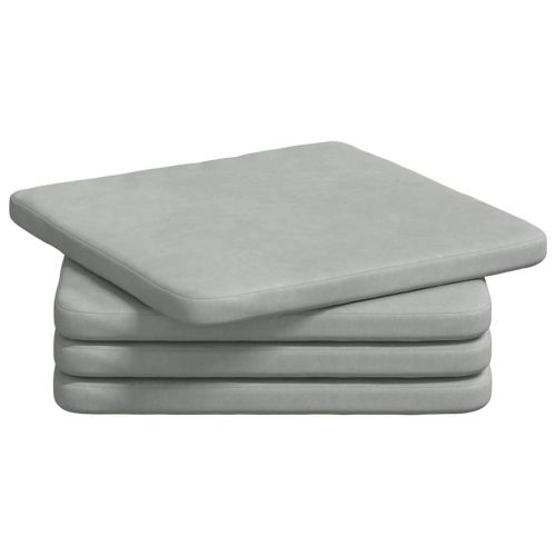 Възглавници за седалки 4 pcs Светлосиво 40 x 40 x 3 cm Кадифе