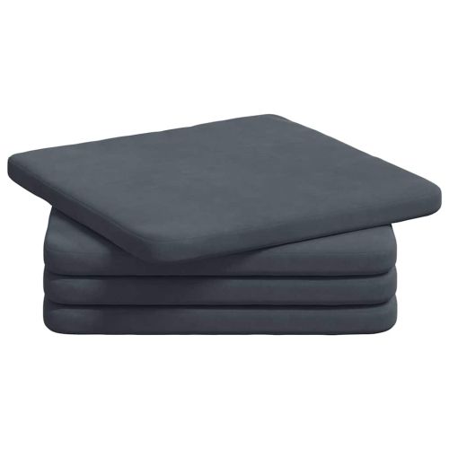 Възглавници за седалки 4 pcs Тъмен сив 40 x 40 x 3 cm Кадифе