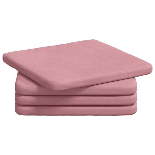 Възглавници за седалки 4 pcs Розово 40 x 40 x 3 cm Кадифе