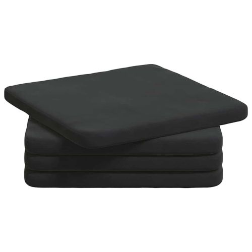 Възглавници за седалки 4 pcs Черно 40 x 40 x 3 cm Кадифе