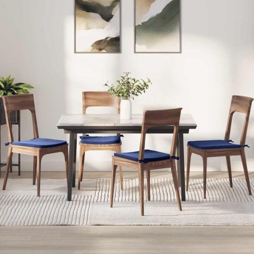 Възглавници за седалки 4 pcs Полицейско синьо 40 x 40 x 3 cm