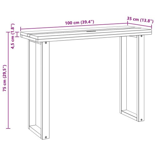 Конзолна маса Кафяво 100 x 35 x 75 см Солидно тиково дърво