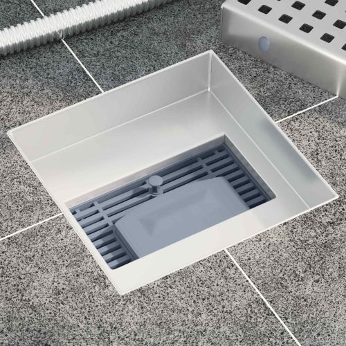 Дренаж за душ с точки Сребрист 15 x 15 см