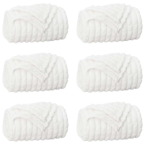 Одеала за хвърляне 6 pcs Бяло 240 x 220 cm Мека вълна