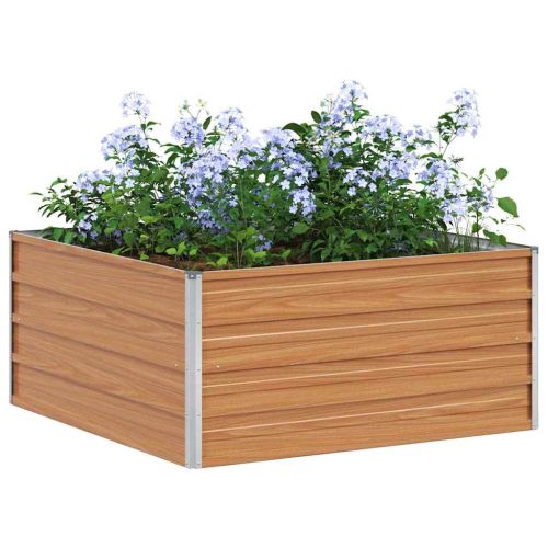 Градинска повдигната леха Светло кафяво 100 x 100 x 45 cm
