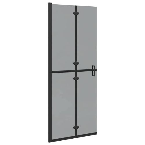 Стена за душ с влизане Черно 80 x 6,5 x 190 см