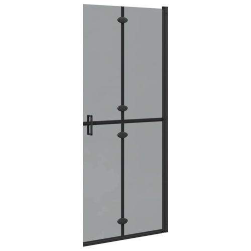 Стена за душ с влизане Черно 80 x 6,5 x 190 см